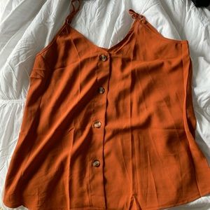 Women’s button down V-neck tank top